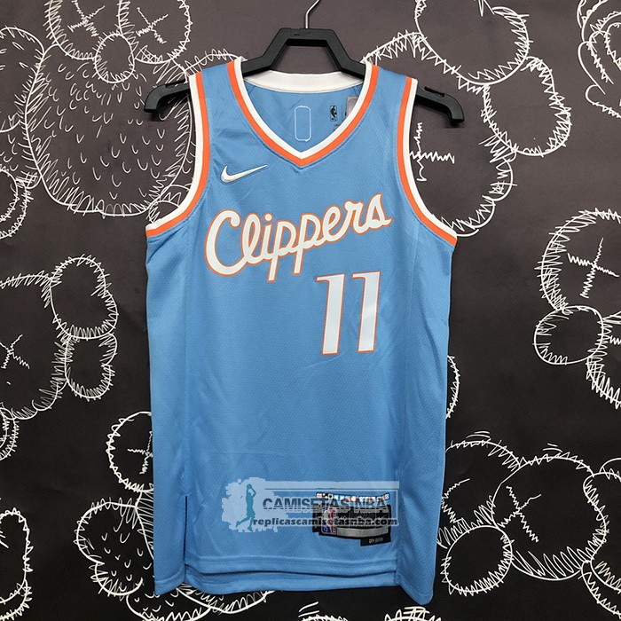 Camiseta Los Angeles Clippers John Wall NO 11 Ciudad 2021-22 Azul